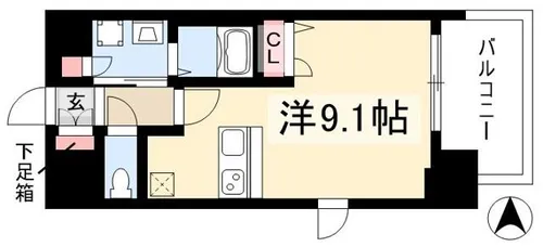 プレサンス名古屋STATIONビーフレックス【10階】の間取り