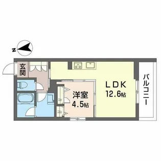 1LDKの間取り画像