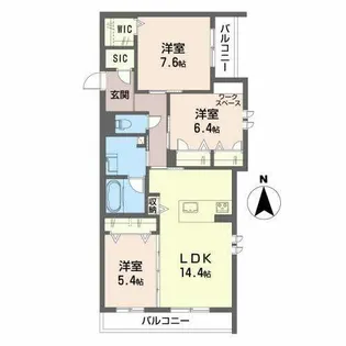シャーメゾングルース【0101号室】の間取り