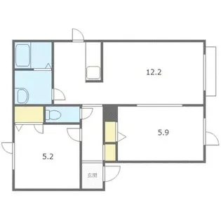北海道札幌市手稲区富丘一条7丁目【アパート】の間取り
