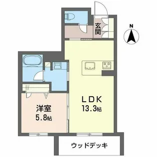 レフィシア犬山【0102号室】の間取り
