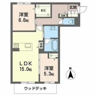 レフィシア犬山【0105号室】の間取り