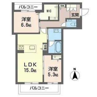レフィシア犬山【0205号室】の間取り