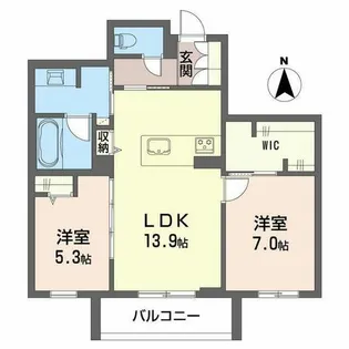 レフィシア犬山【0303号室】の間取り