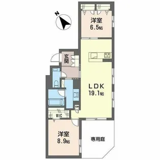 グランゲート滝川【0102号室】の間取り