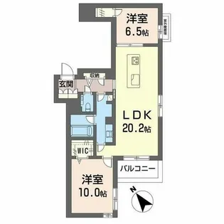 グランゲート滝川【0201号室】の間取り