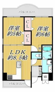 此花レヂデンス【7階】の間取り