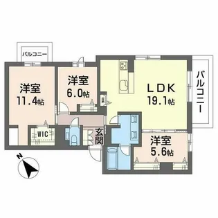 グランゲート滝川【0203号室】の間取り