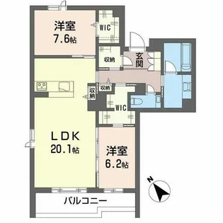 グランゲート滝川【0401号室】の間取り