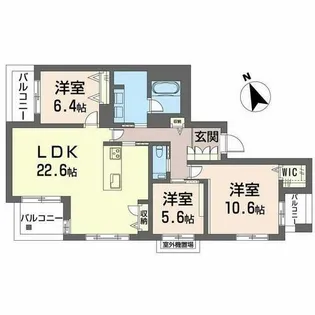 ウィステリア天道【0201号室】の間取り
