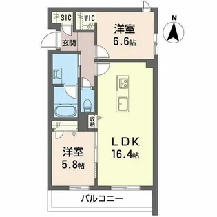 春和景明【0202号室】の間取り