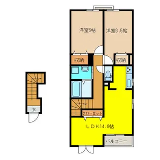 メゾンド アヴェニール B棟【2階】の間取り