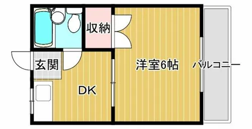 西住之江ハイツ【1階】の間取り