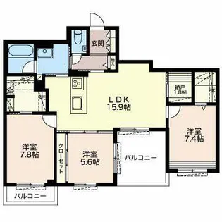 Aile【0203号室】の間取り
