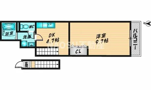 アーク島之内【207号室】の間取り