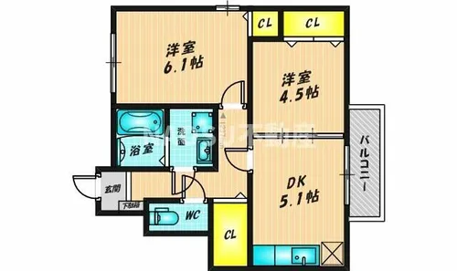 グランディール【1階】の間取り