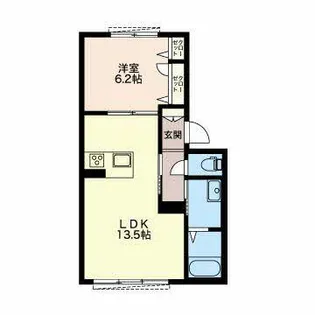 Gloria 徳川町 N【0102号室】の間取り