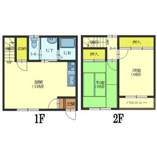 中島町1棟2戸【1階】の間取り