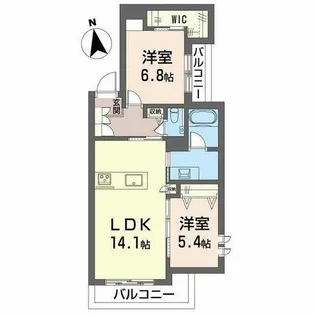 Miroir 東別院【0401号室】の間取り