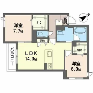 エクラソーレ【0303号室】の間取り