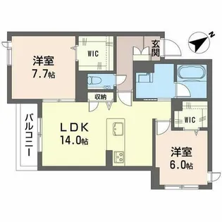 エクラソーレ【0203号室】の間取り