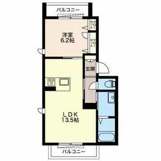 Gloria 徳川町 N【0202号室】の間取り