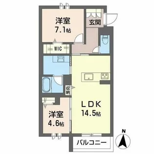 シャーメゾン菅大臣【0103号室】の間取り