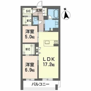 メゾン ド コリーヌ【0203号室】の間取り