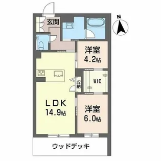 メゾン ド コリーヌ【0102号室】の間取り