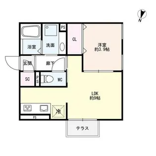 スカイコートA棟【2階】の間取り