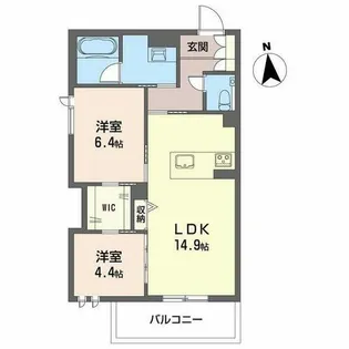 メゾン ド コリーヌ【0401号室】の間取り