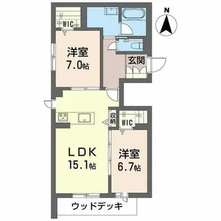 リラ グリシーヌ【0101号室】の間取り