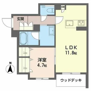 リラ グリシーヌ【0102号室】の間取り