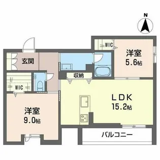 リラ グリシーヌ【0202号室】の間取り