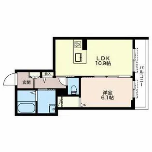 BLANCNOIR 白壁【0302号室】の間取り