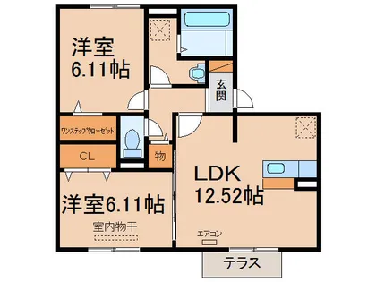ムーンライトB棟【1階】の間取り