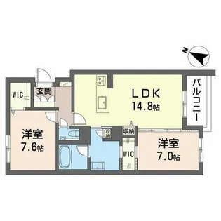 Premias 上社【0201号室】の間取り