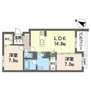 Premias 上社【0401号室】の間取り