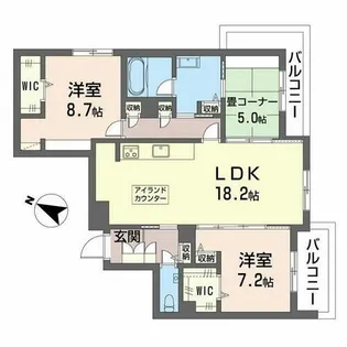 Premias 上社【0402号室】の間取り