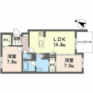 Premias 上社【0101号室】の間取り