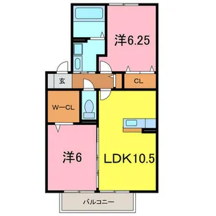 ベルコート B棟【2階】の間取り