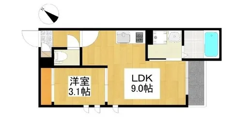 GRANDTIC LUKE瓢箪山【2階】の間取り
