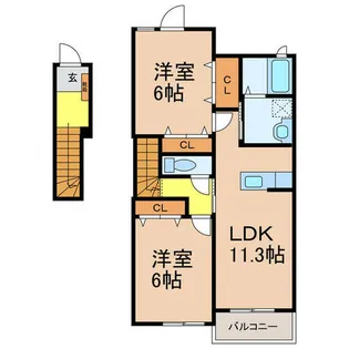 ベルファミーユⅠ 1番館【2階】の間取り