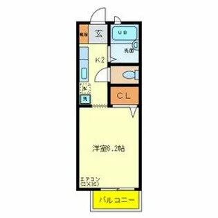MINORUハイツ【1階】の間取り