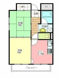 グランデ松原【4階】の間取り