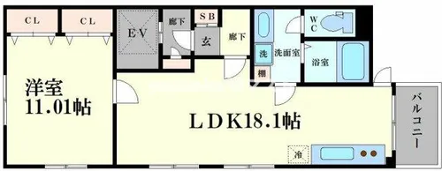 クレスト南堀江【3階】の間取り