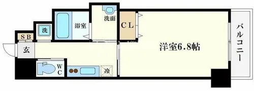 ファインブルーム靭公園【5階】の間取り