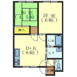 蘭ハイツ3号【1階】の間取り