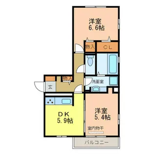 モア・サンハイム【3階】の間取り