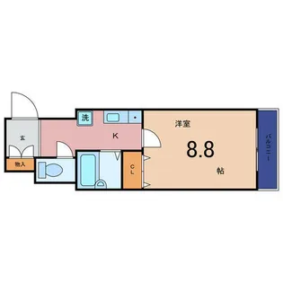アヴェーレ太子橋【203号室】の間取り